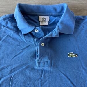 Lacoste Womens Polo Shirt Blue Short Sleeve Cotton Casual Classic Top Size 4